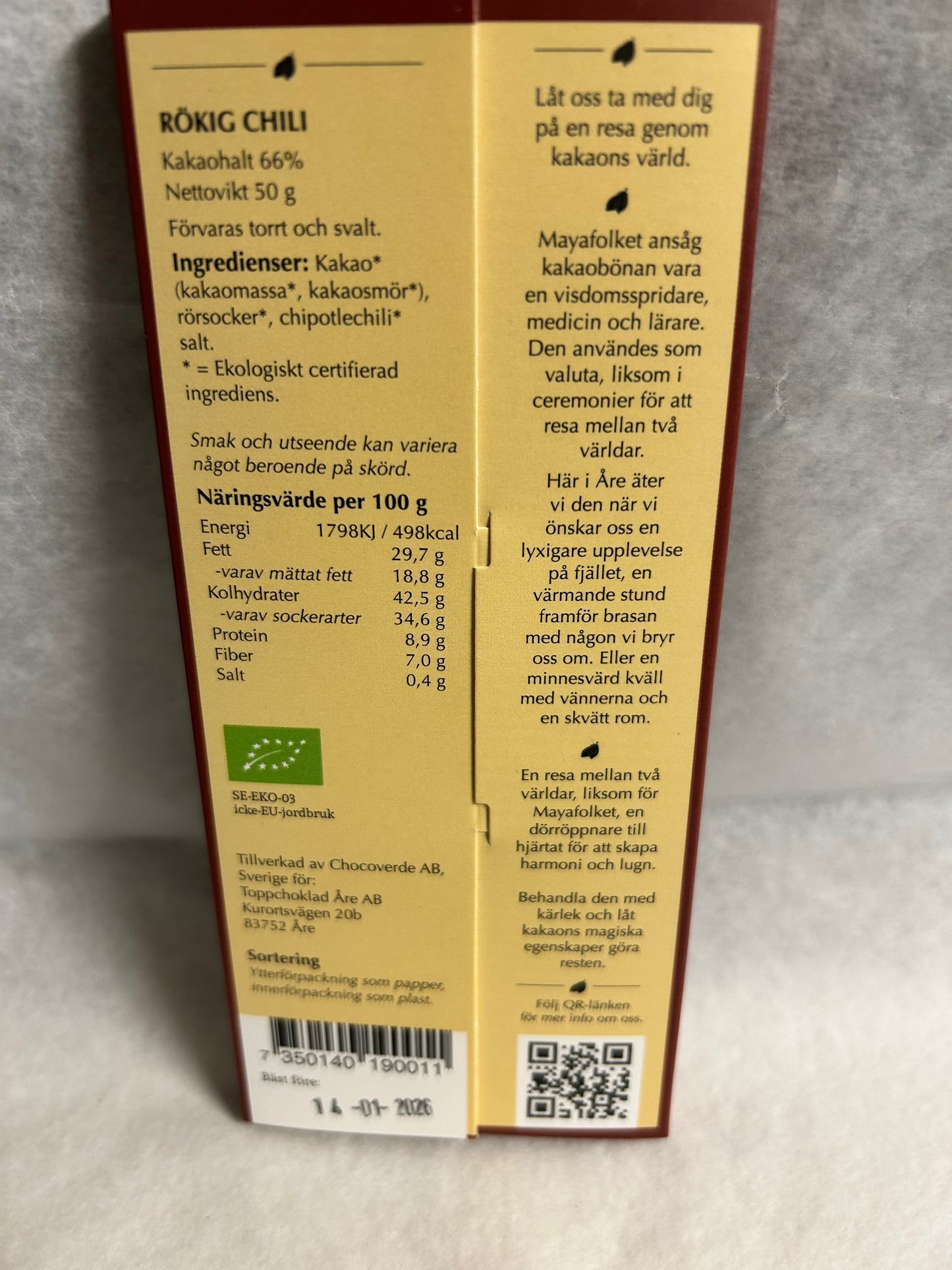 Premium Hantverkschoklad - Rökig Chilli